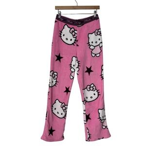 Hello Kitty Primark Pink Fleece Pajama Pants Stars Sanrio Sleepwear Womens Small